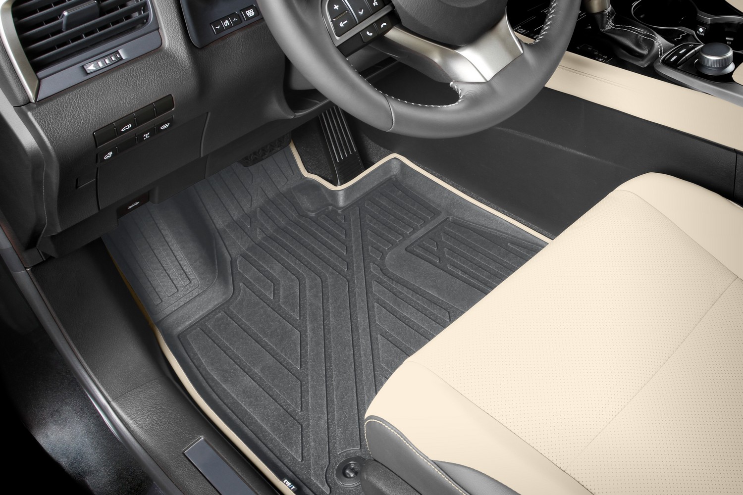 Коврики KVEST 3D в салон для LEXUS RX (IV, IVr), 2015-2019, 2019-, 4 шт. (полиуретан, серый, бежевый) в коробе / Лексус РХ