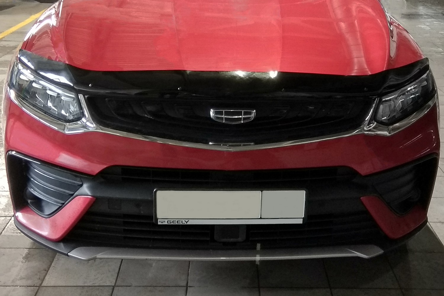 Дефлектор капота Geely Tugella, 2020-, темный / Джили Тугела