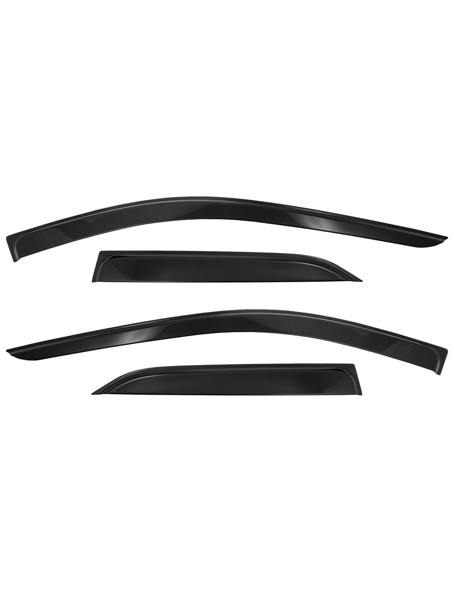 Дефлекторы окон Vinguru RENAULT Logan 2004-2009, 2009-2015 /накладные/скотч/комплект  4 шт./литьевой поликарбонат / Рено Логан