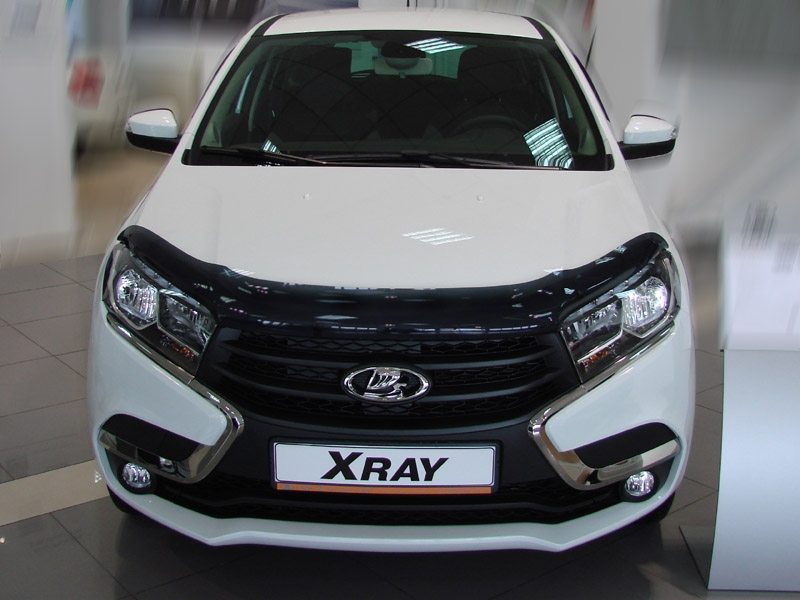 Дефлектор капота темный для LADA Xray, HB, 2016- / Лада Иксрей