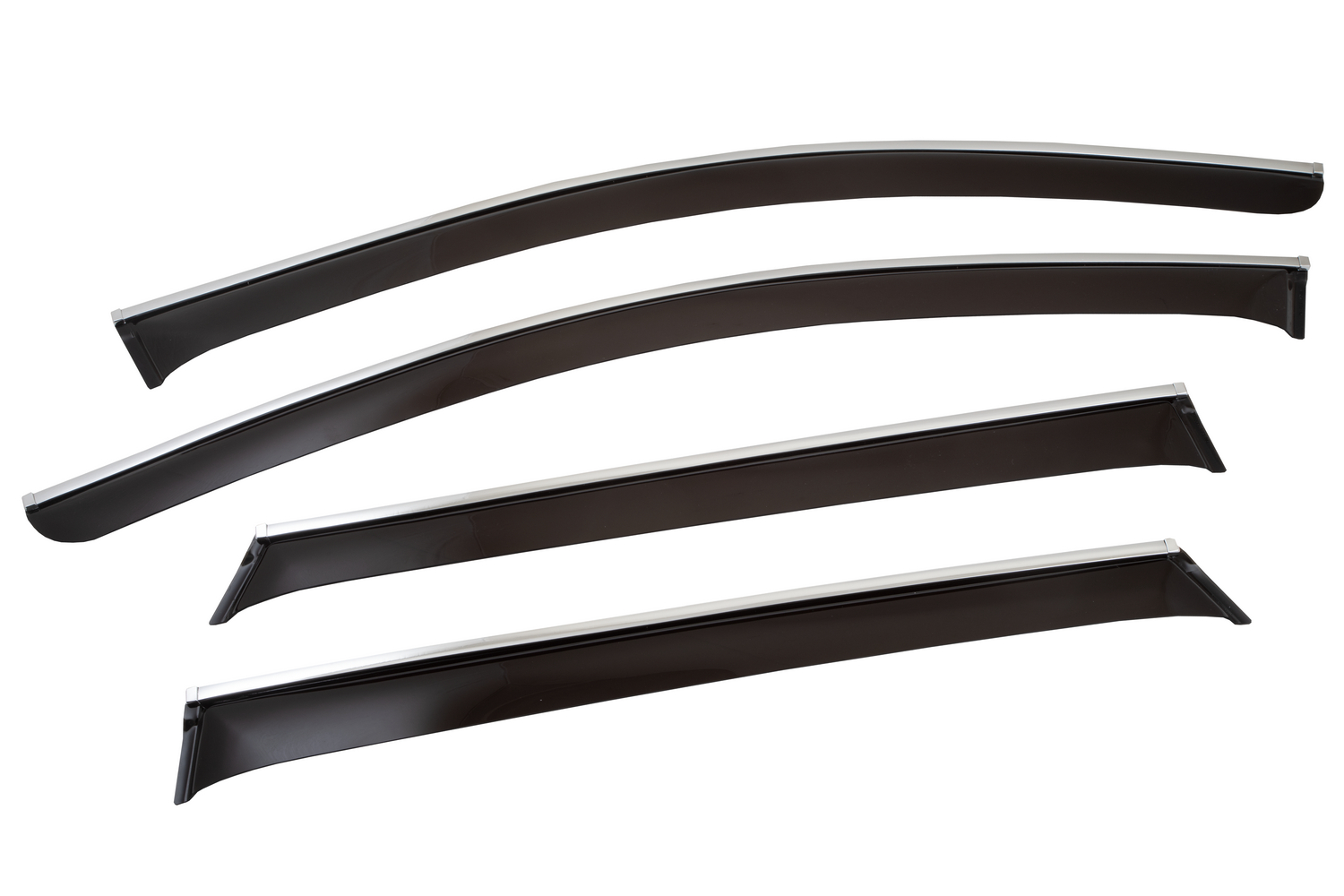 Дефлекторы окон хром NISSAN QASHQAI II (J11) 2014-, 4 шт., ветровики CHROMEX / Ниссан Кашкай