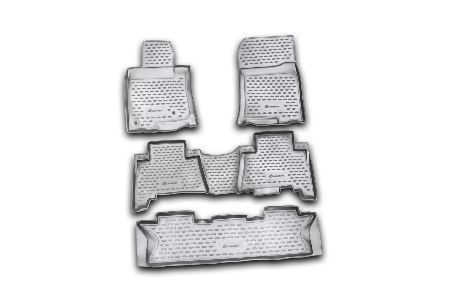 Коврики в салон TOYOTA Land Cruiser Prado 12/2009-2013, 5 шт., 7 мест (полиуретан) / Тойота Ленд крузер прадо