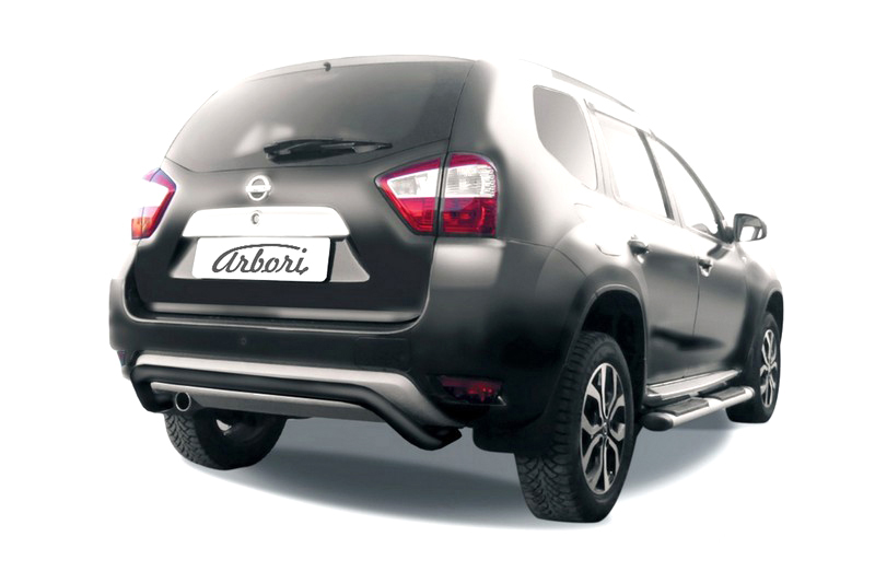 Защита заднего бампера d57 "скоба" Arbori черн. для NISSAN Terrano 2014-нв / Ниссан Террано
