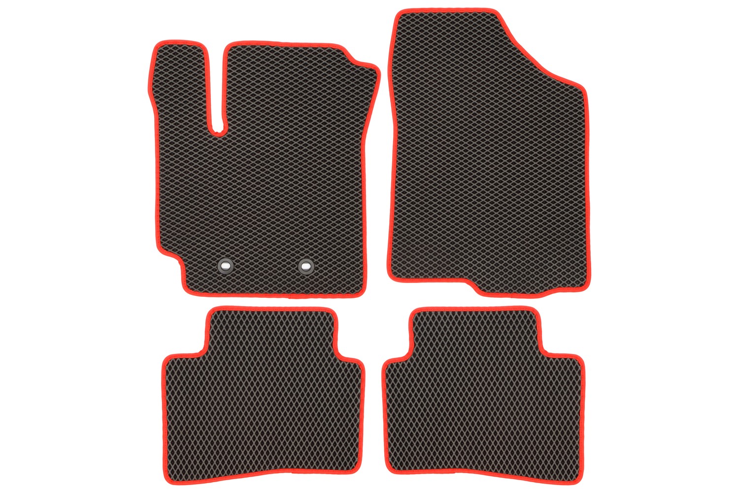 Коврики в салон EVA для KIA Seltos (KX3) 2WD/4WD 2020-, кросс.,(красная окантовка), 4шт./Киа Селтос (Китай)