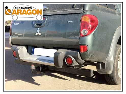 ТСУ для MITSUBISHI L200 с бамп. y barra antiempotramiento 2006-2010, Тип шара: Горизонтальный, условно-съемный (лебединая шея) (A) / Митсубиси Л200