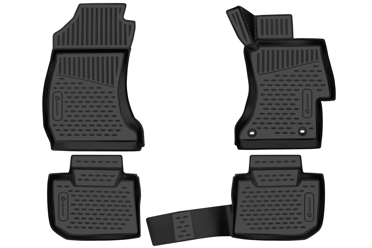 Коврики в салон 3D для SUBARU Levorg 2014-2020 (I) правый руль универсал 5 дв. Element 4 шт. черный полиуретан / Субару Леворг