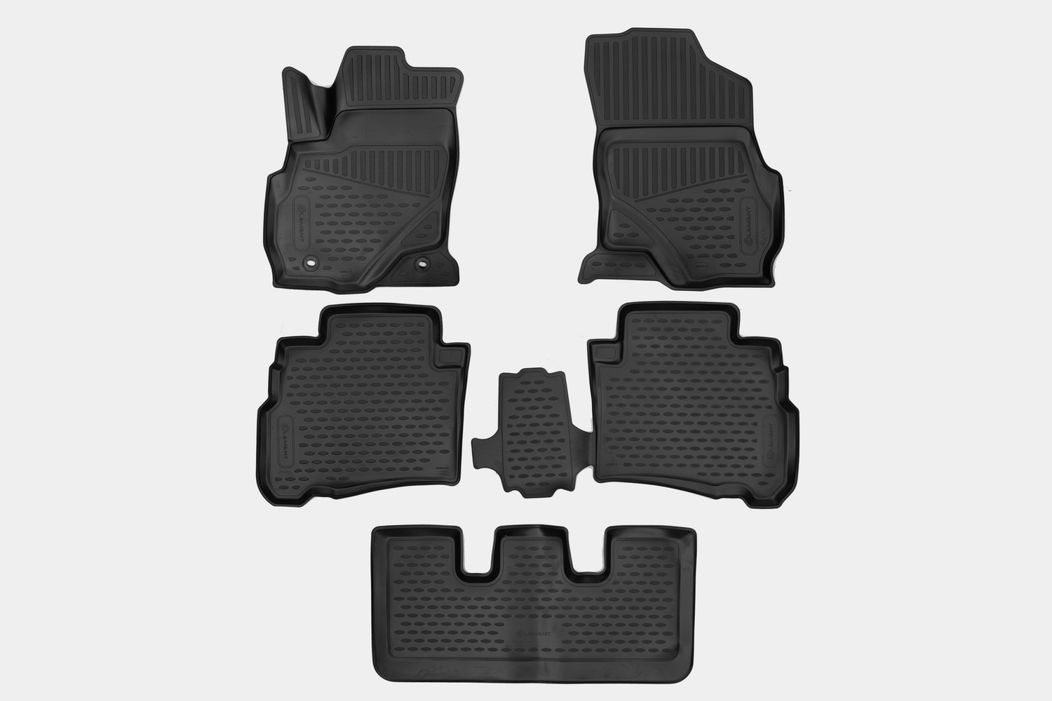 Коврики 3D в салон для TOYOTA Fortuner (II, IIp) 2015-2020, 2020-н.в. Внед, 5дв, 5шт. (полиуретан) / Тойота Фортунер