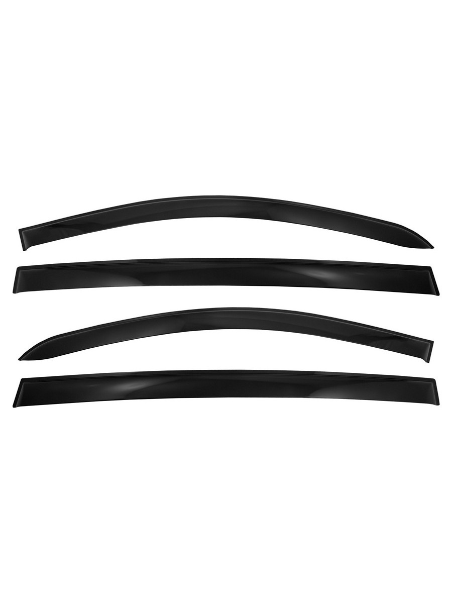 Дефлекторы окон Vinguru RENAULT Sandero 2009-2014 /накладные/скотч/комплект  4 шт./литьевой поликарбонат / Рено Сандеро