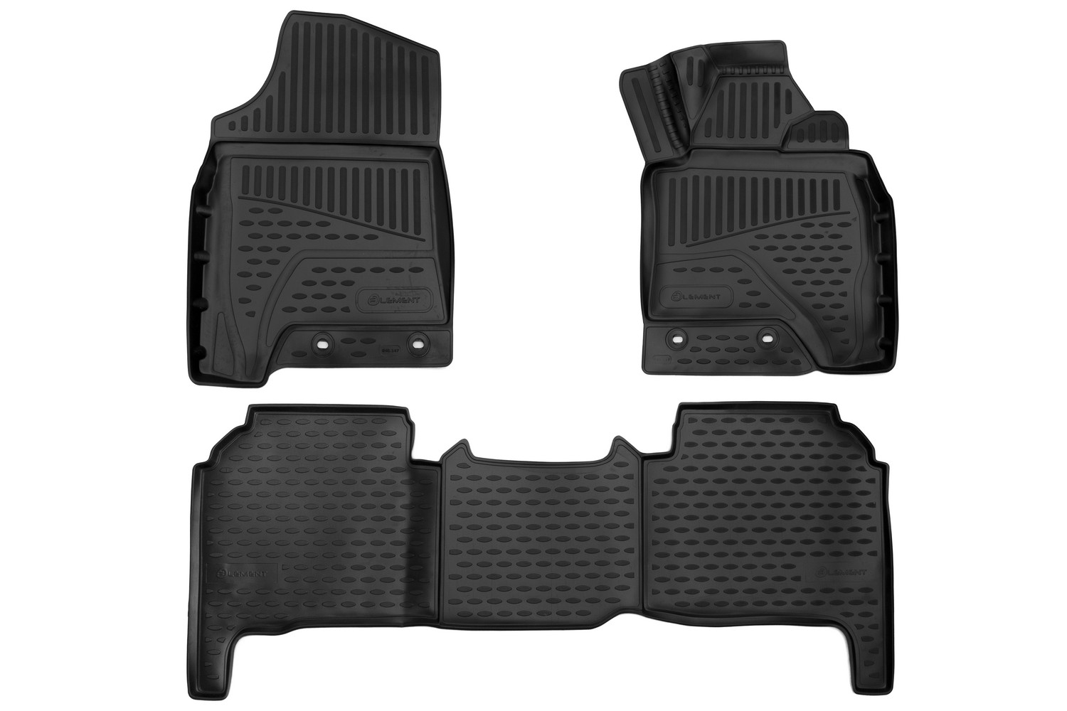 Коврики 3D в салон для TOYOTA Land Cruiser 200 рест. 2012-н.в., правый руль, 3шт. (черный, полиуретан) / Тойота Ленд крузер
