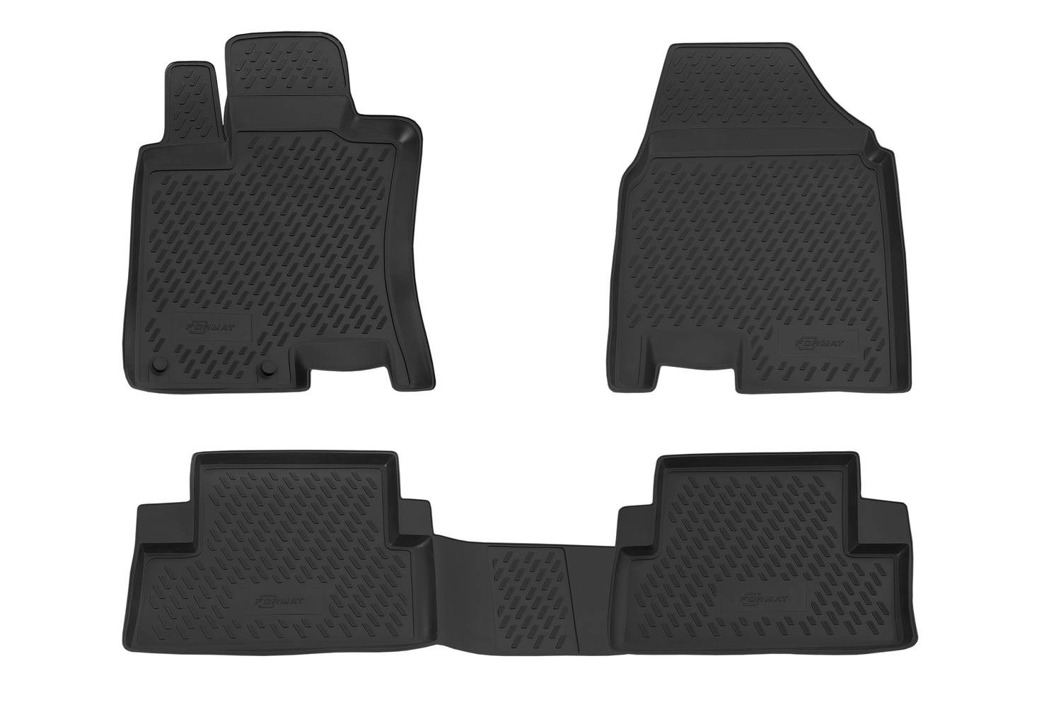 Коврики в салон 2D для NISSAN Qashqai 2006-2010 (I), 2010-2013 (I рест.) внедорожник FORMAT черный полиуретан / Ниссан Кашкай