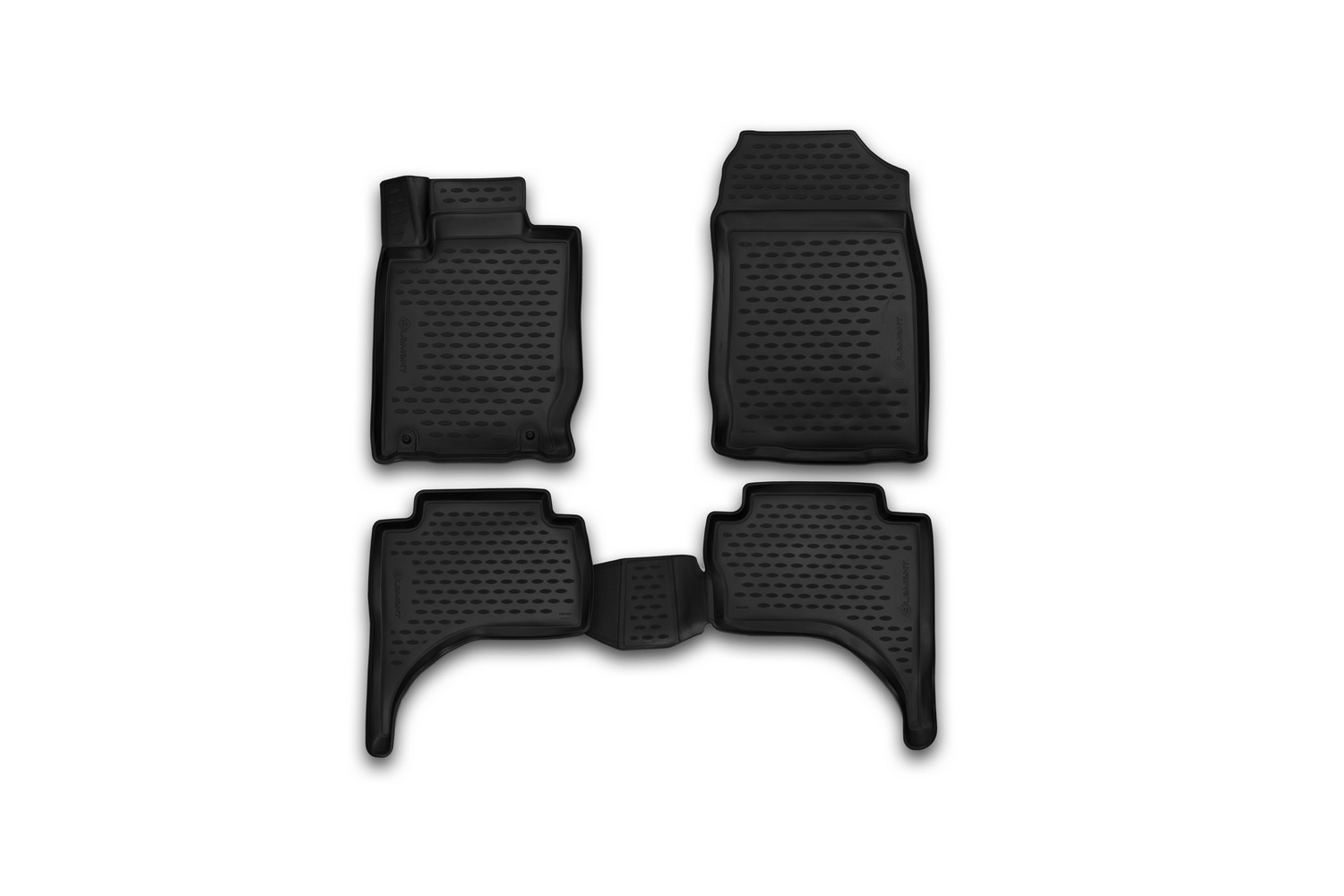 Коврики в салон 3D для MITSUBISHI L200 2015-н.в. пикап Element 4 шт. черный полиуретан (бюджетная комплектация) / Митсубиси Л200