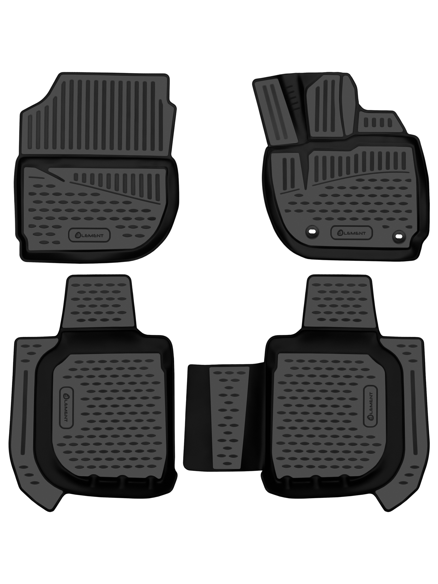 Коврики в салон 3D для HONDA Vezel 2013-2021 (I) правый руль внедорожник 5 дв. Element черный полиуретан / Хонда Везел
