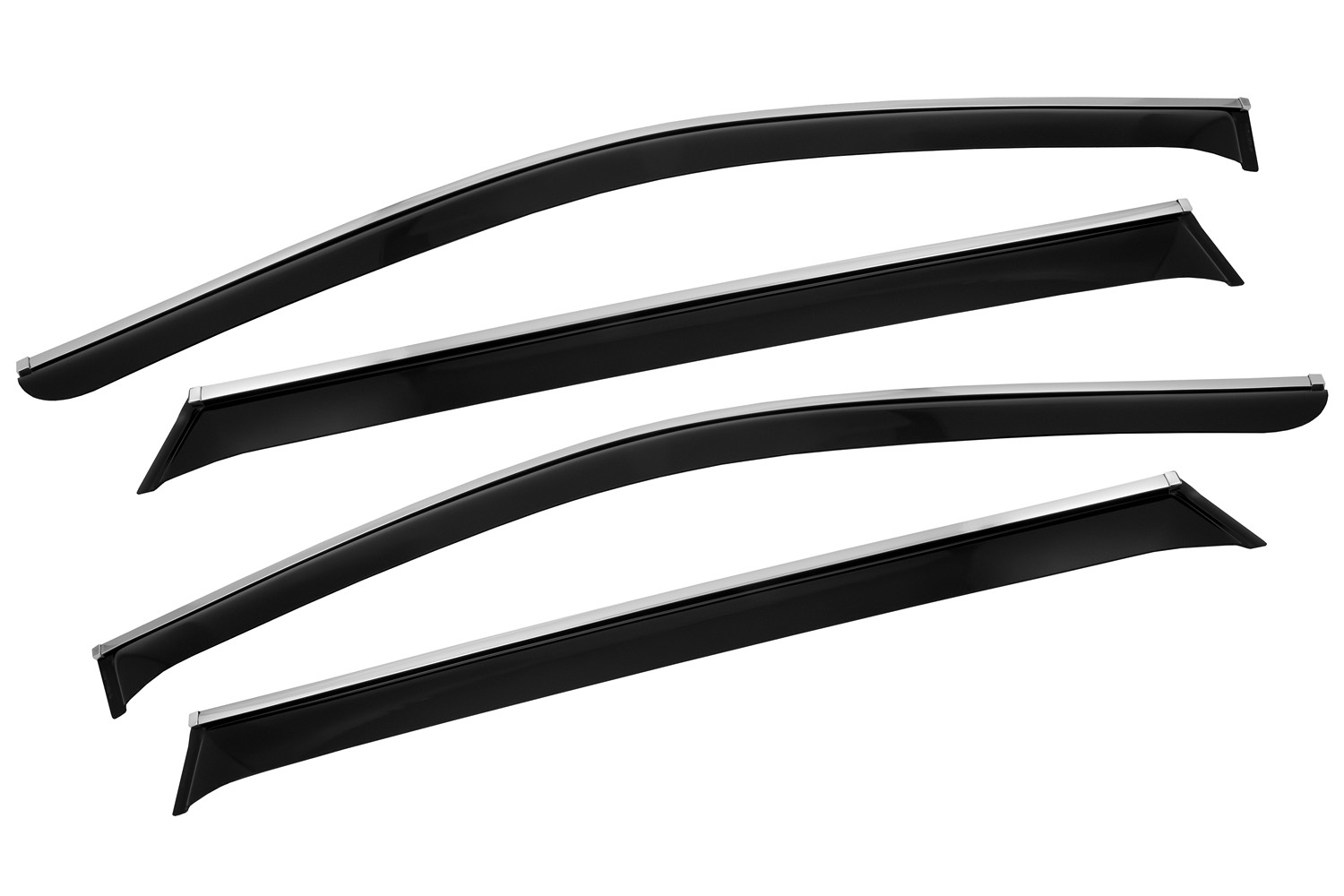 Дефлекторы окон хром Geely Monjaro 2021-, 4 шт., ветровики CHROMEX / Джили Монжаро