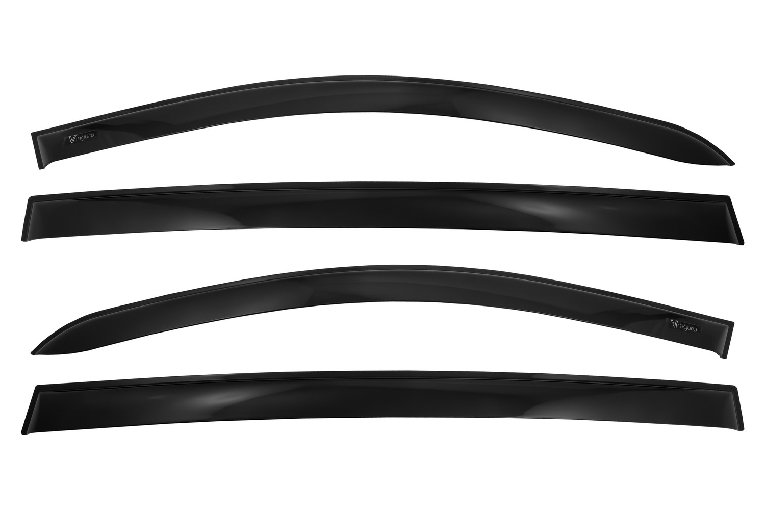 Дефлекторы окон Vinguru RENAULT Sandero 2009-2014 /накладные/скотч/комплект  4 шт./литьевой поликарбонат / Рено Сандеро