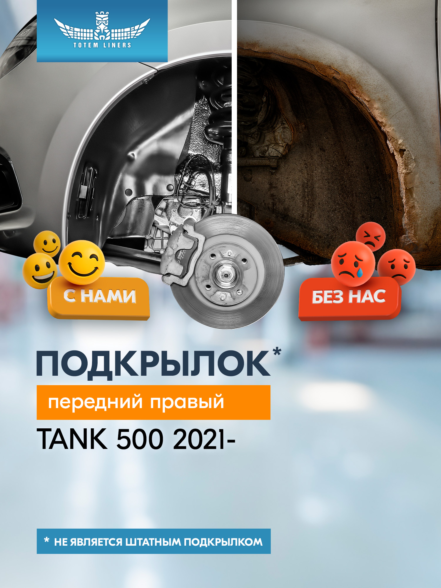 Подкрылок подходит для  TANK 500  2021 -  Внедорожник 5 дв. (передний правый) / ТАНК