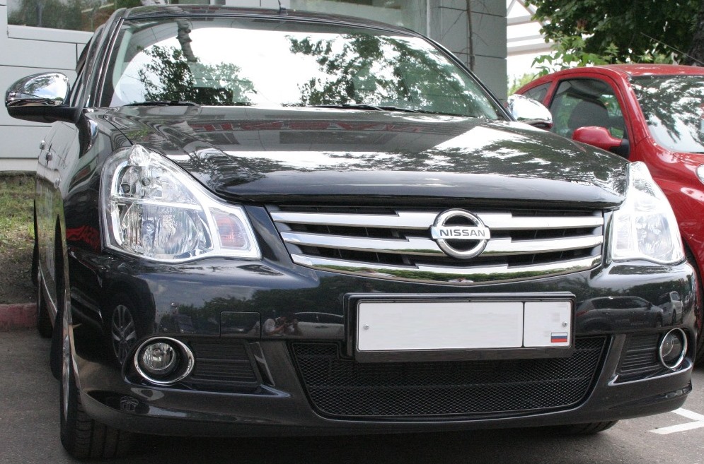 Сетка на бампер внешняя для NISSAN Almera 2013-2018, черн., 15 мм / Ниссан Альмера