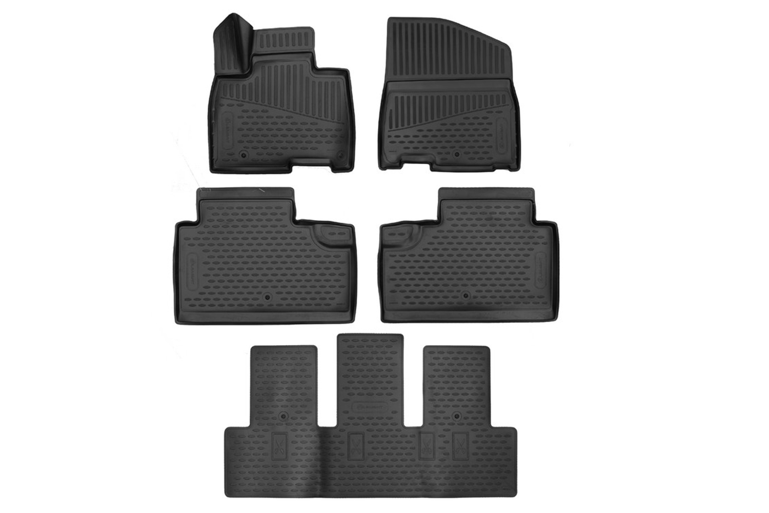 Коврики 3D в салон для KIA Carnival (IV) 2020-, Premium +, кроссвэн, 5шт. (полиуретан) / Киа Карнивал