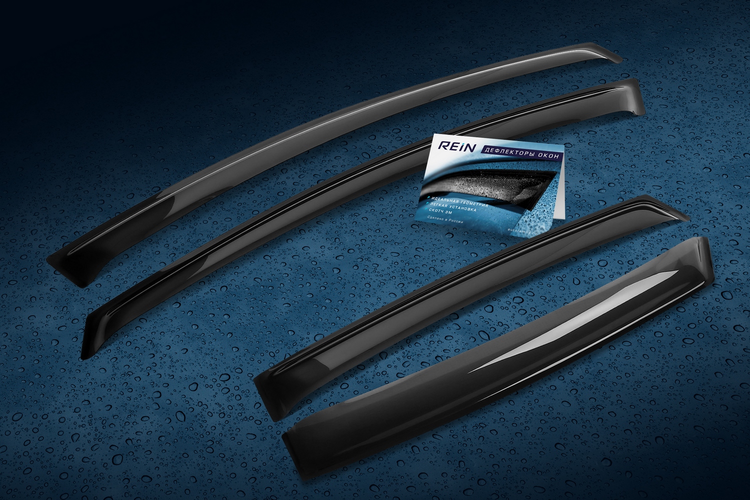 Дефлекторы окон для SUBARU IMPREZA 2007-2011 (III) седан REIN 4 шт. / Субару Импреза