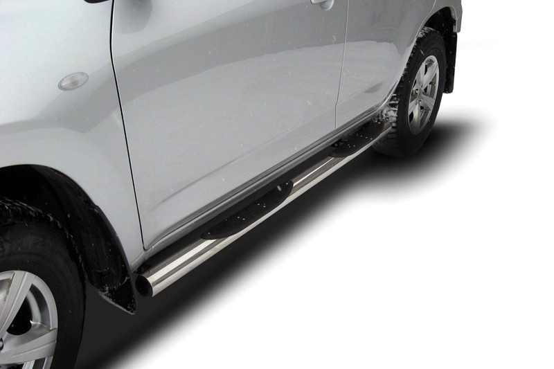 Защита порогов d76 с проступями Arbori нерж. сталь для Toyota RAV4 2006-2010 / Тойота Рав 4