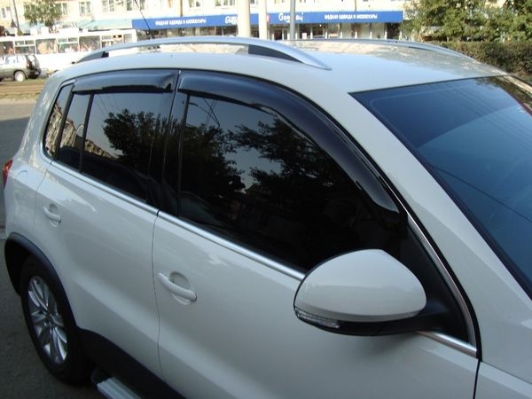 Дефлекторы окон для Volkswagen Tiguan, 2008-2016 внедорожник SIM 4 шт. / Фольксваген Тигуан