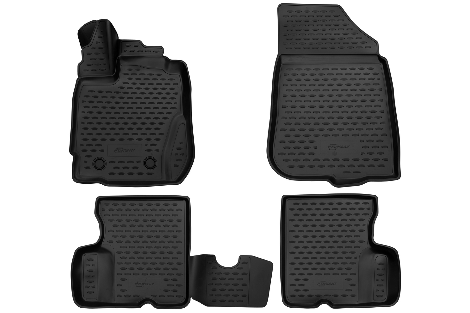 Коврики в салон 3D для RENAULT Duster 2015-2021 (I рестайлинг) внедорожник FORMAT 4 шт. черный полиуретан / Рено Дастер