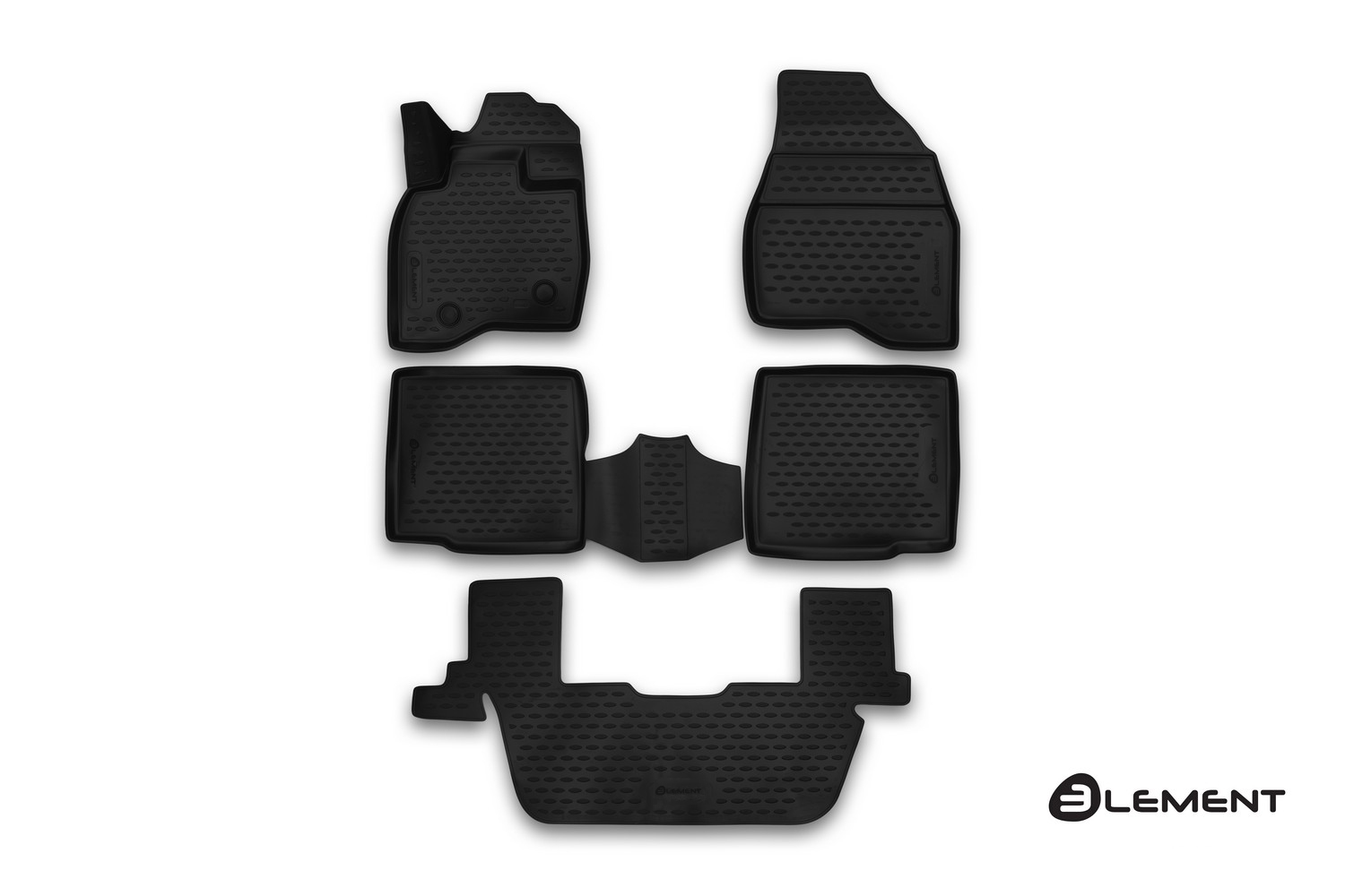 Коврики в салон 3D для FORD Explorer 2015-н.в. внедорожник Element 5 шт. черный полиуретан / Форд Эксплорер