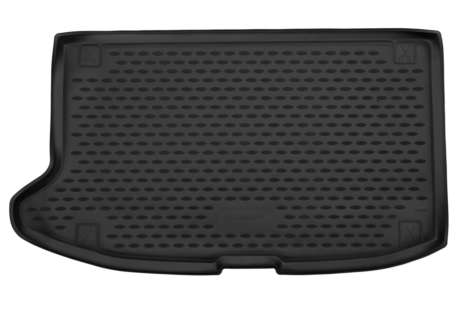 Коврик в багажник для KIA Soul (III), 2019-, с сабвуфером, верхний, кросс, 1шт. (полиуретан) / Киа Сол