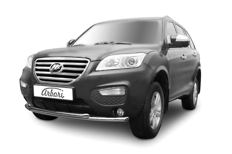 Защита переднего бампера D60+D60 X60 2011 Arbori нерж. сталь для LIFAN X60 2015-нв / Лифан Х60