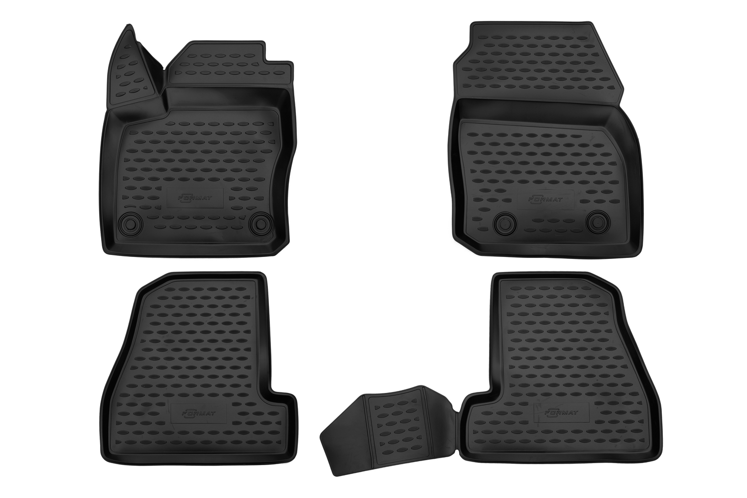 Коврики 3D в салон для FORD Focus (IIIr), 2015-2019, 4 шт. (ПУ, повышенная износостойкость) / Форд Фокус