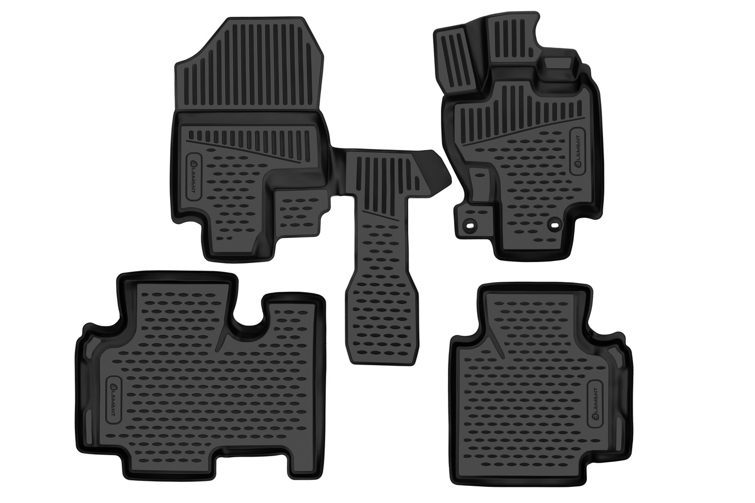 Коврики в салон 3D для HONDA Freed 2008-2016 (I) правый руль компактвэн Element 4 шт. черный полиуретан (не для капитанских сидений) / Хонда Фрид