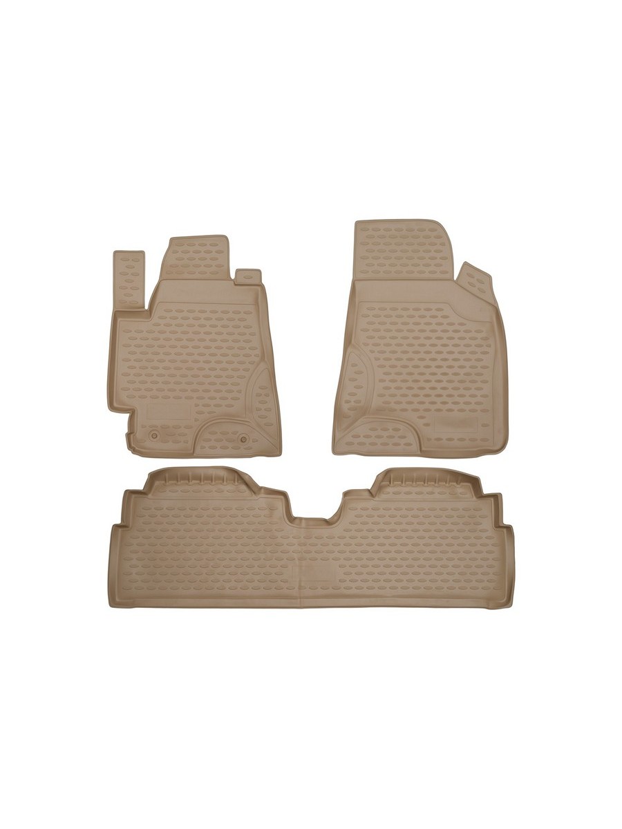 Коврики в салон TOYOTA Highlander (I, ХU20), 2001-2007, 3 шт. бежевый (полиуретан) / Тойота Хайлендер