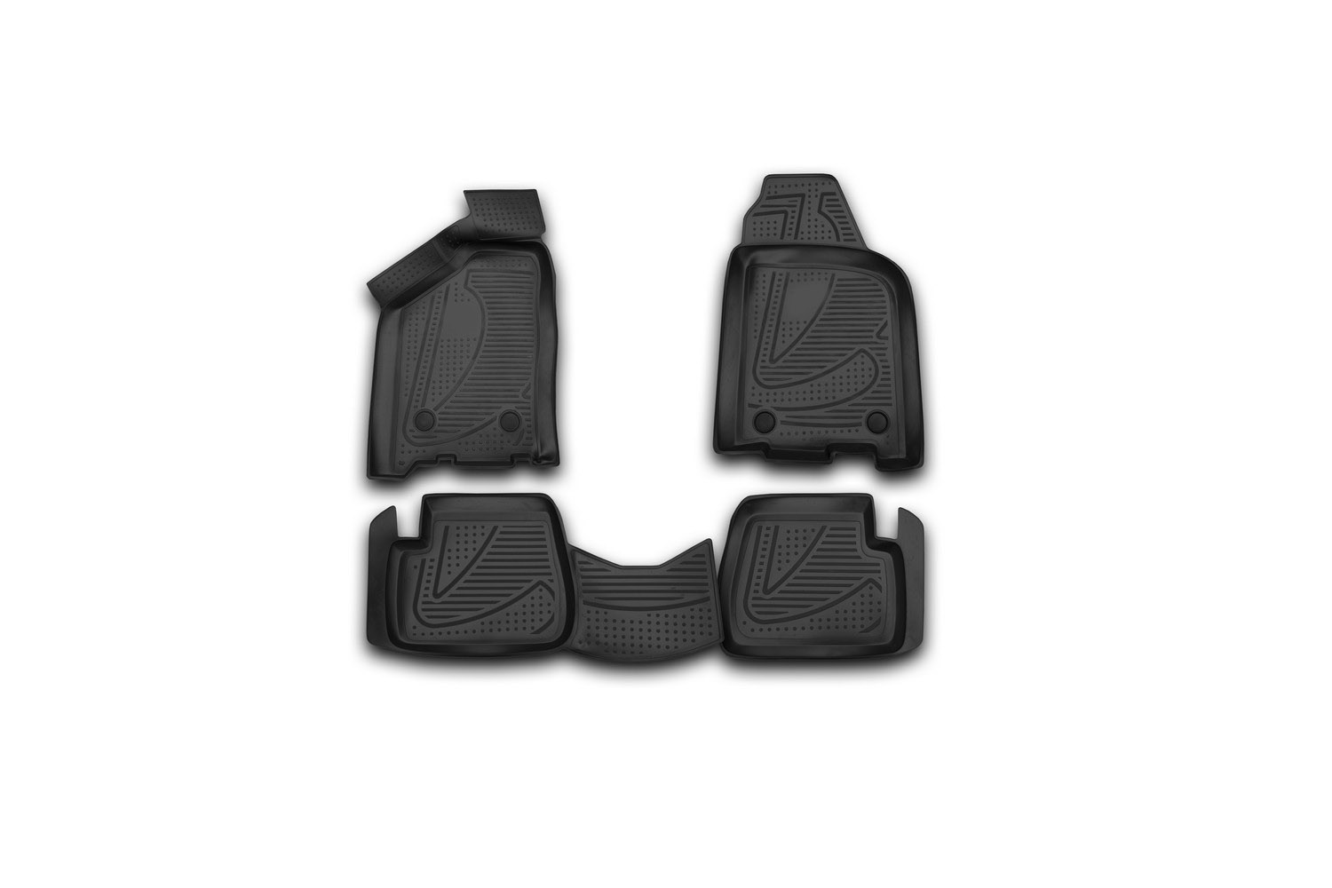 Коврики в салон 3D для LADA (ВАЗ) Samara, 2109, 21099, 2113, 2114, 2115 Element 4 шт. черный полиуретан / Лада
