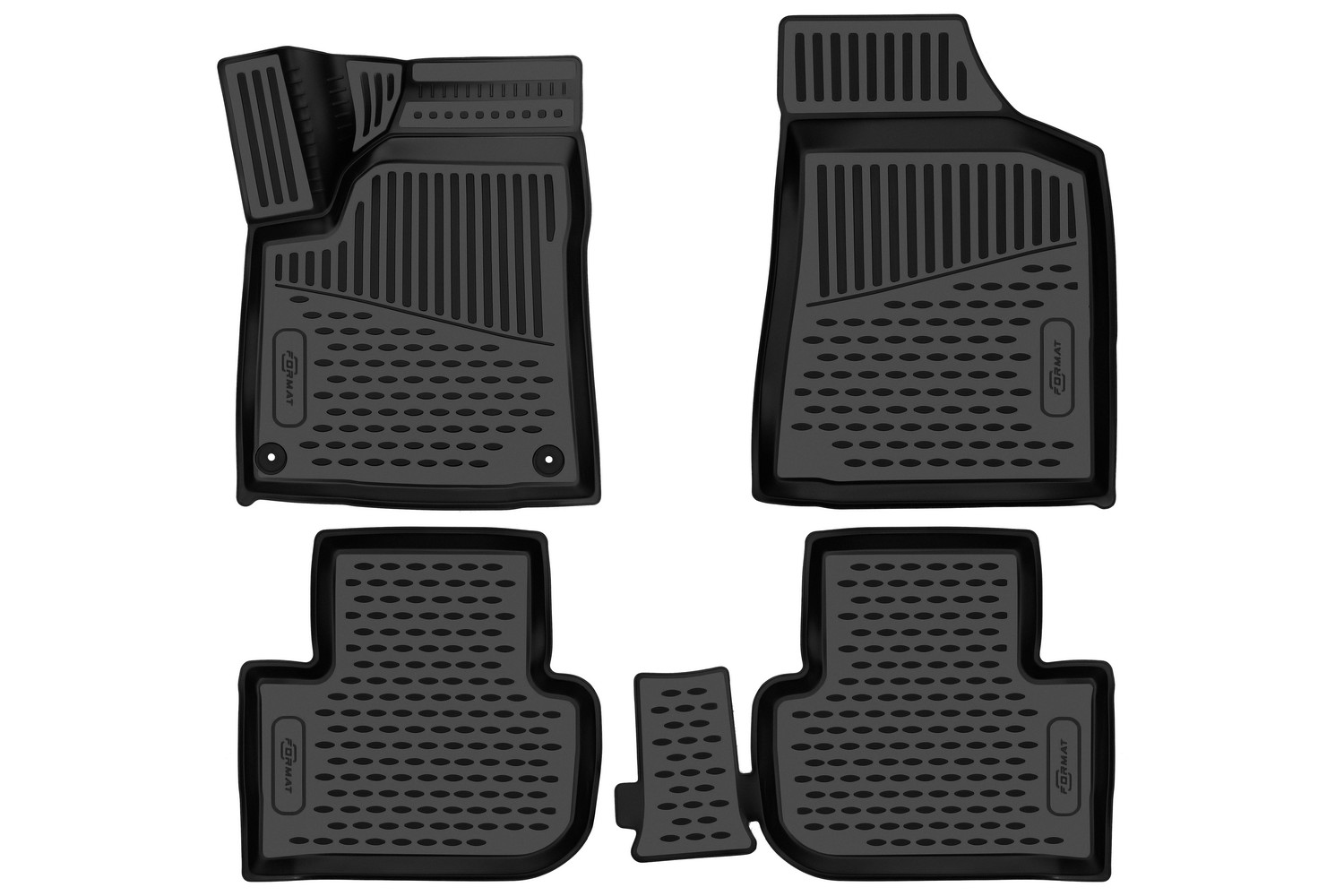 Коврики в салон 3D для FAW Bestune T77 2021-н.в. внедорожник FORMAT 4 шт. черный полиуретан / ФАВ Бестюн Т77