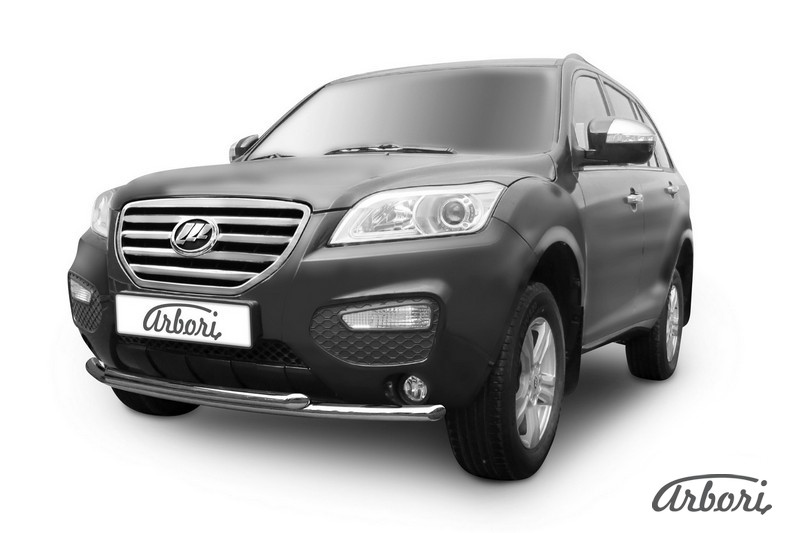 Защита переднего бампера D60+D60 X60 2011 Arbori нерж. сталь для LIFAN X60 2015-нв / Лифан Х60