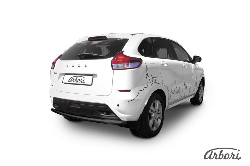 Защита заднего бампера d57 Arbori черн. для LADA Xray 2015-нв / Лада Иксрей