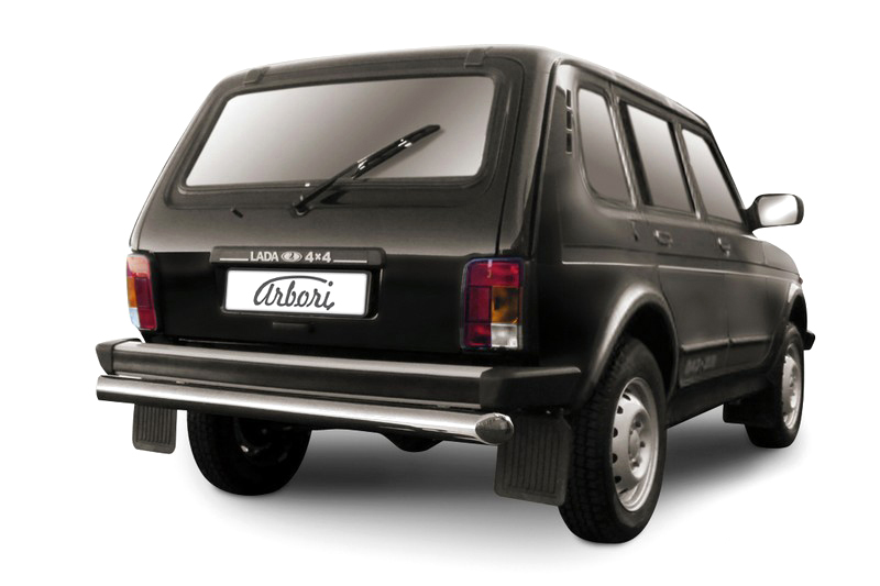 Защита заднего бампера d76 Arbori нерж. сталь для LADA 4х4 5дв. 1993-нв / Лада Нива