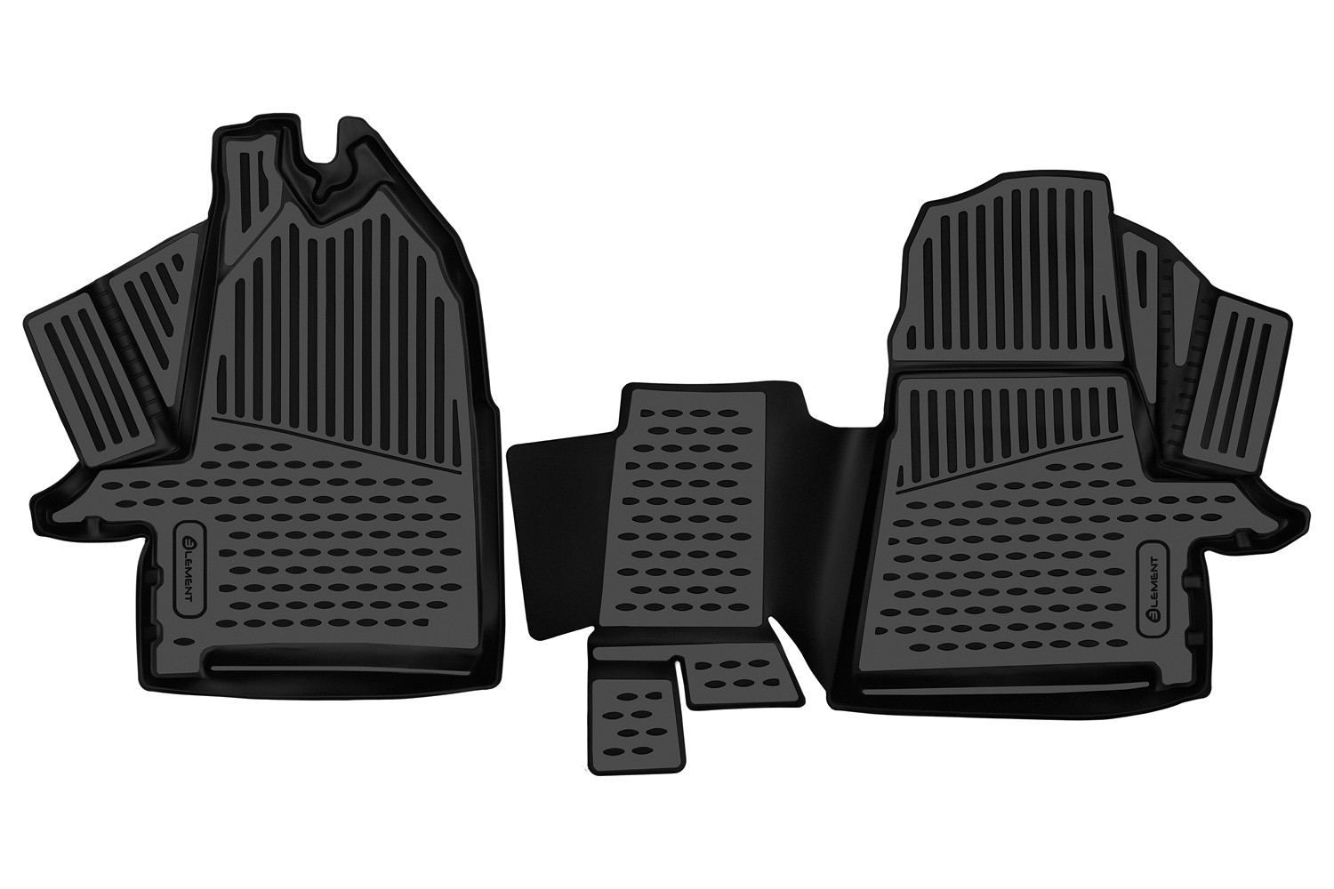 Коврики 3D в салон для FORD Transit 2024 - Фургон 2шт. (полиуретан) / Форд Транзит