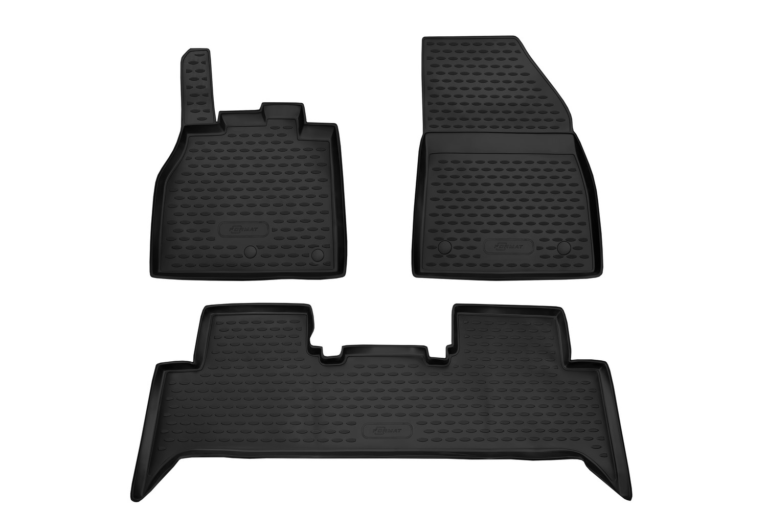 Коврики в салон для RENAULT Scenic 2009-2012 (III), 2012-2013 (III рестайлинг), 2013-2016 (III рестайлинг 2) компактвэн FORMAT 3 шт. черный полиуретан