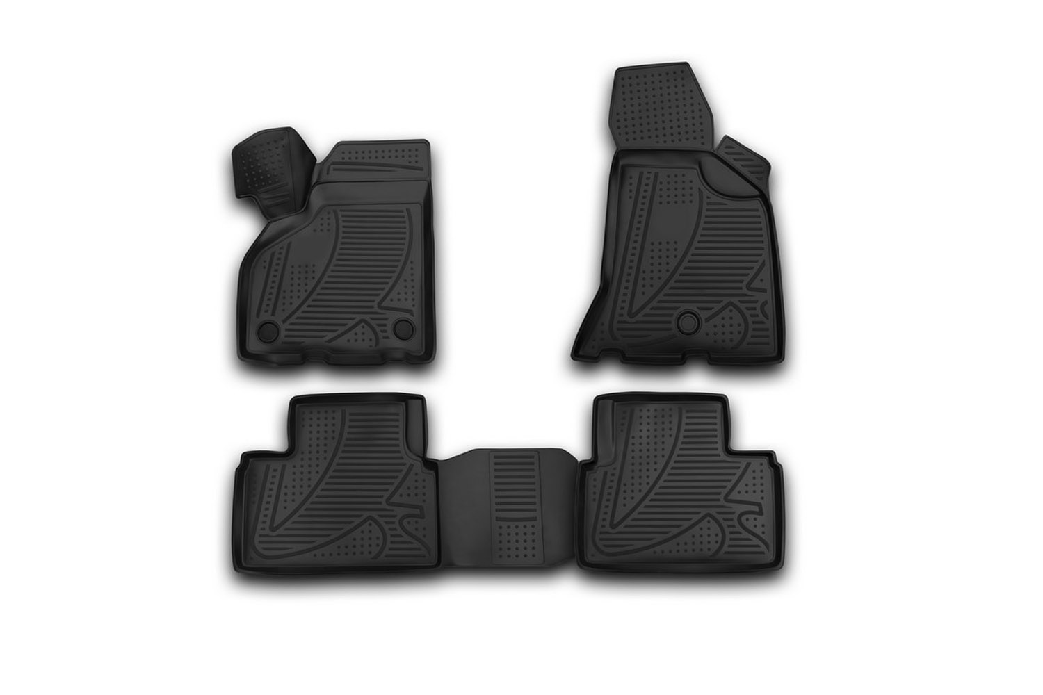Коврики в салон 3D для LADA (ВАЗ) Priora 2010-н.в. седан Element черный полиуретан / Лада Приора