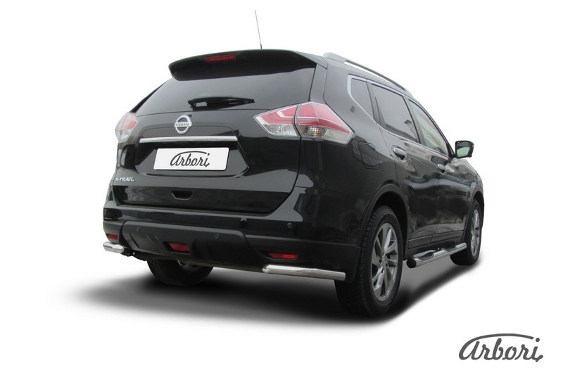 Уголки d57 Arbori нерж. сталь для NISSAN X-Trail 2015-нв / Ниссан Х Трейл