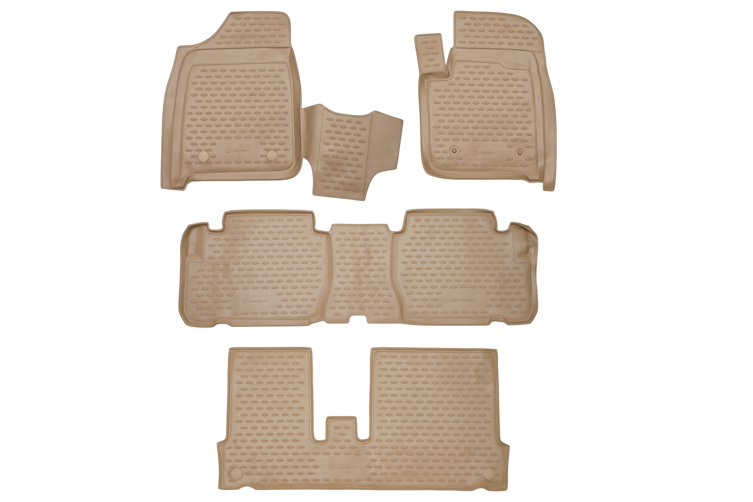 Коврики в салон для TOYOTA Ipsum ACM 21W JDM, 2001–2007, 3 ряда, правый руль (полиуретан, бежевые) / Тойота Ипсум