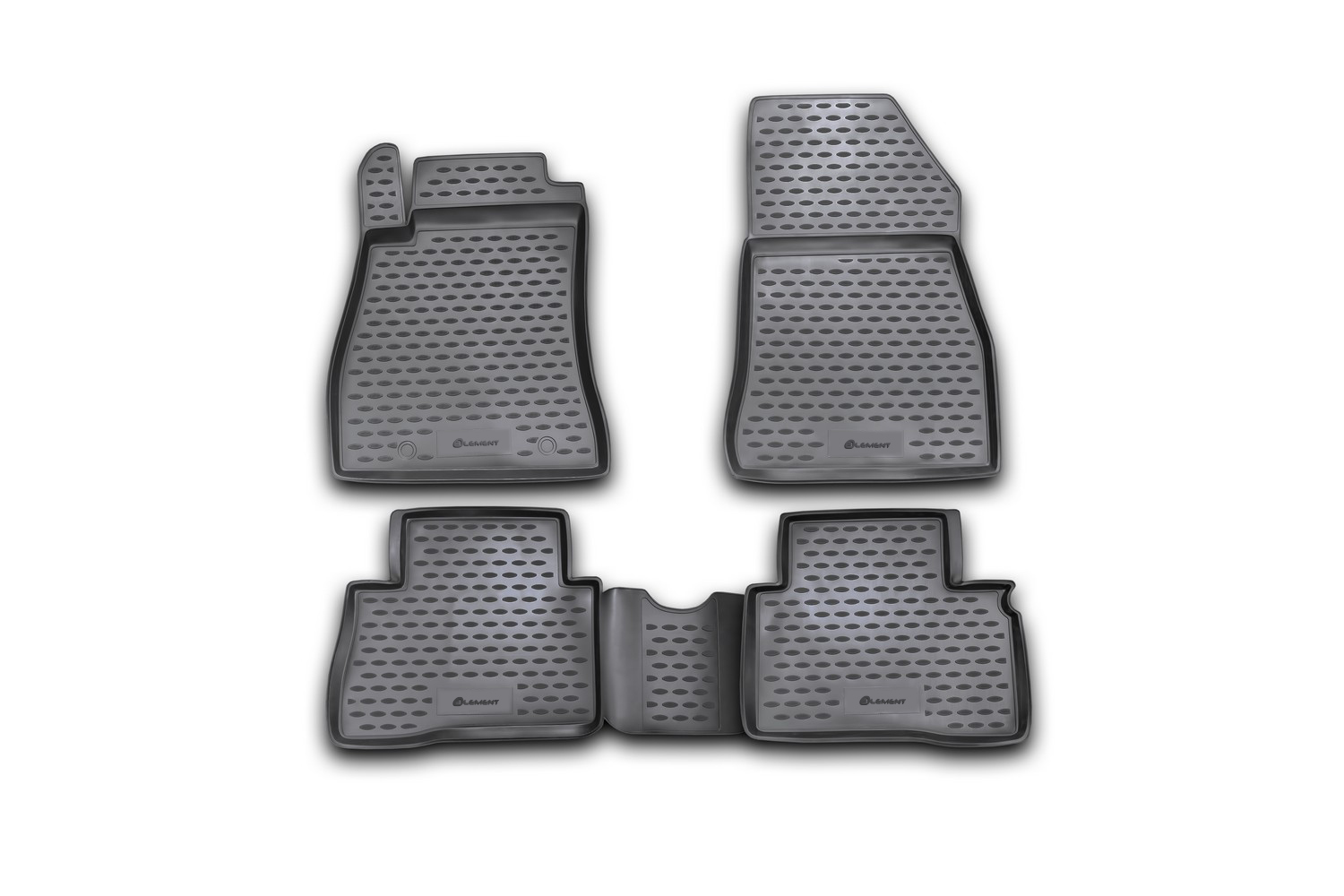 Коврики в салон 2D для NISSAN Juke 2010-2014, 2014-н.в. внедорожник Element 4 шт. черный полиуретан (клипса R/N) / Ниссан Жук