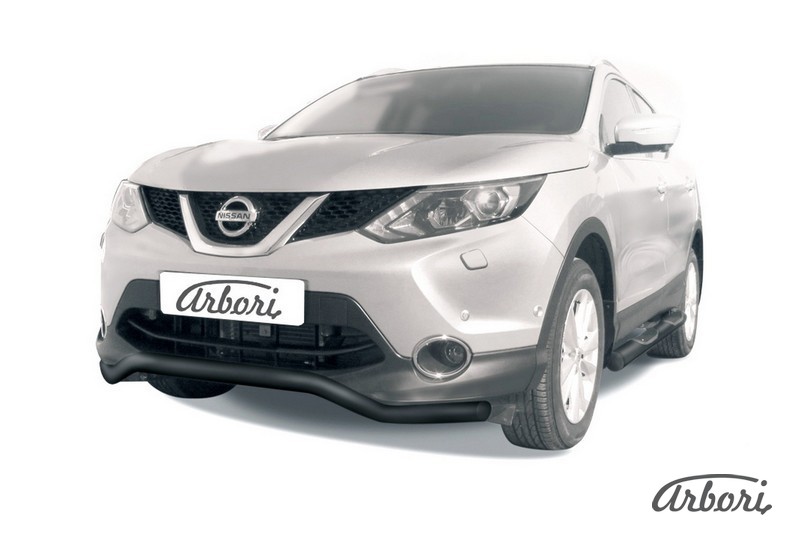 Защита переднего бампера d57 волна Arbori черн. для NISSAN Qashqai 2014-2016 / Ниссан Кашкай