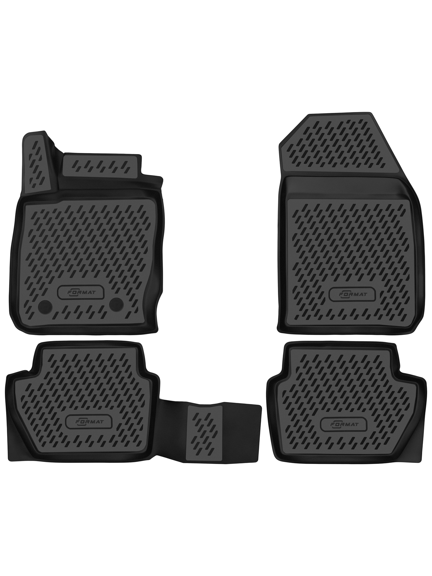 Коврики в салон 3D для FORD Ecosport 2012-2018 (II), 2017-2023 (II рест.) внедорожник 5 дв. FORMAT 4 шт. черный полиуретан / Форд Экоспорт