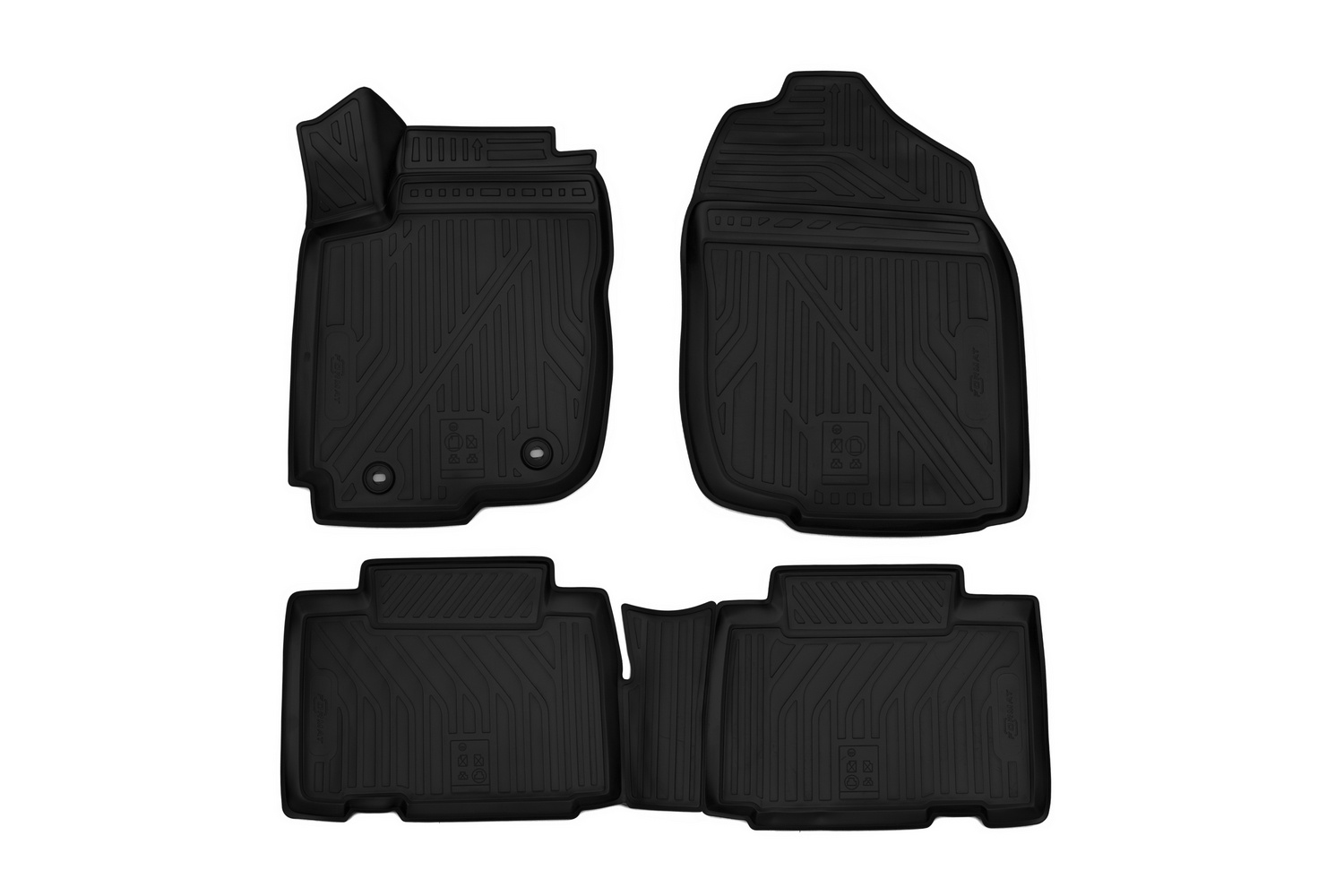 Коврики в салон 3D для TOYOTA RAV4 2012-2015 (IV), 2015-2019 (IV рест.) внедорожник FORMAT черный полиуретан / Тойота Рав 4