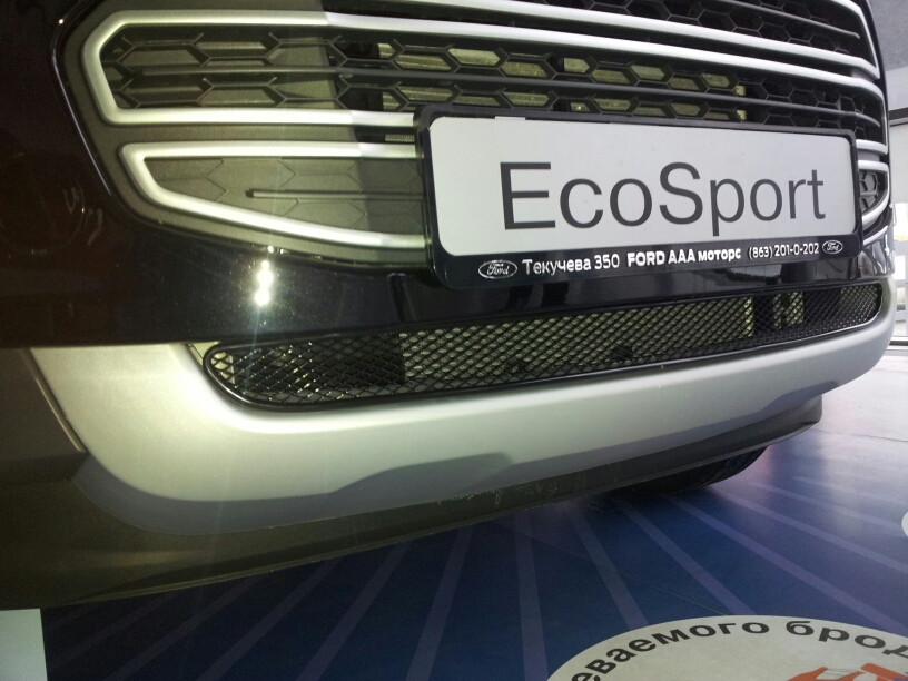 Сетка на бампер внешняя для FORD Eco-Sport 2014-2018, черн., 15 мм / Форд Экоспорт