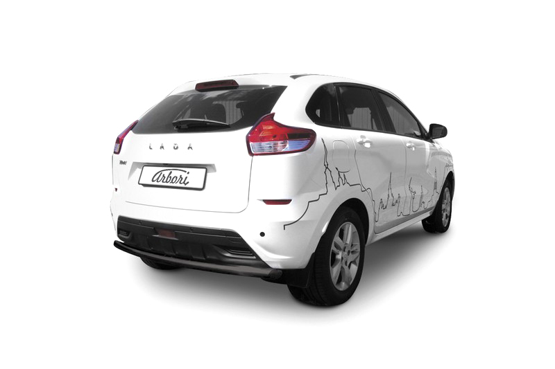 Защита заднего бампера d57 Arbori черн. для LADA Xray 2015-нв / Лада Иксрей