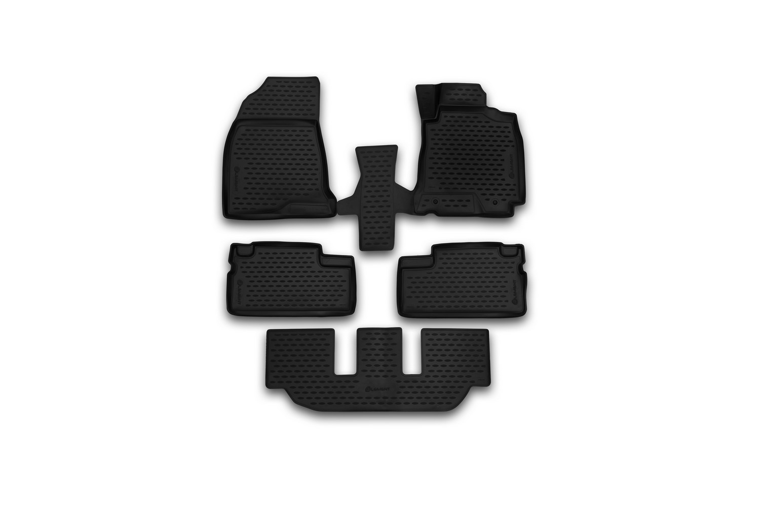 Коврики 3D в салон для TOYOTA Wish, 2003-2009, передний привод, правый руль, 5 шт. (полиуретан) / Тойота Виш