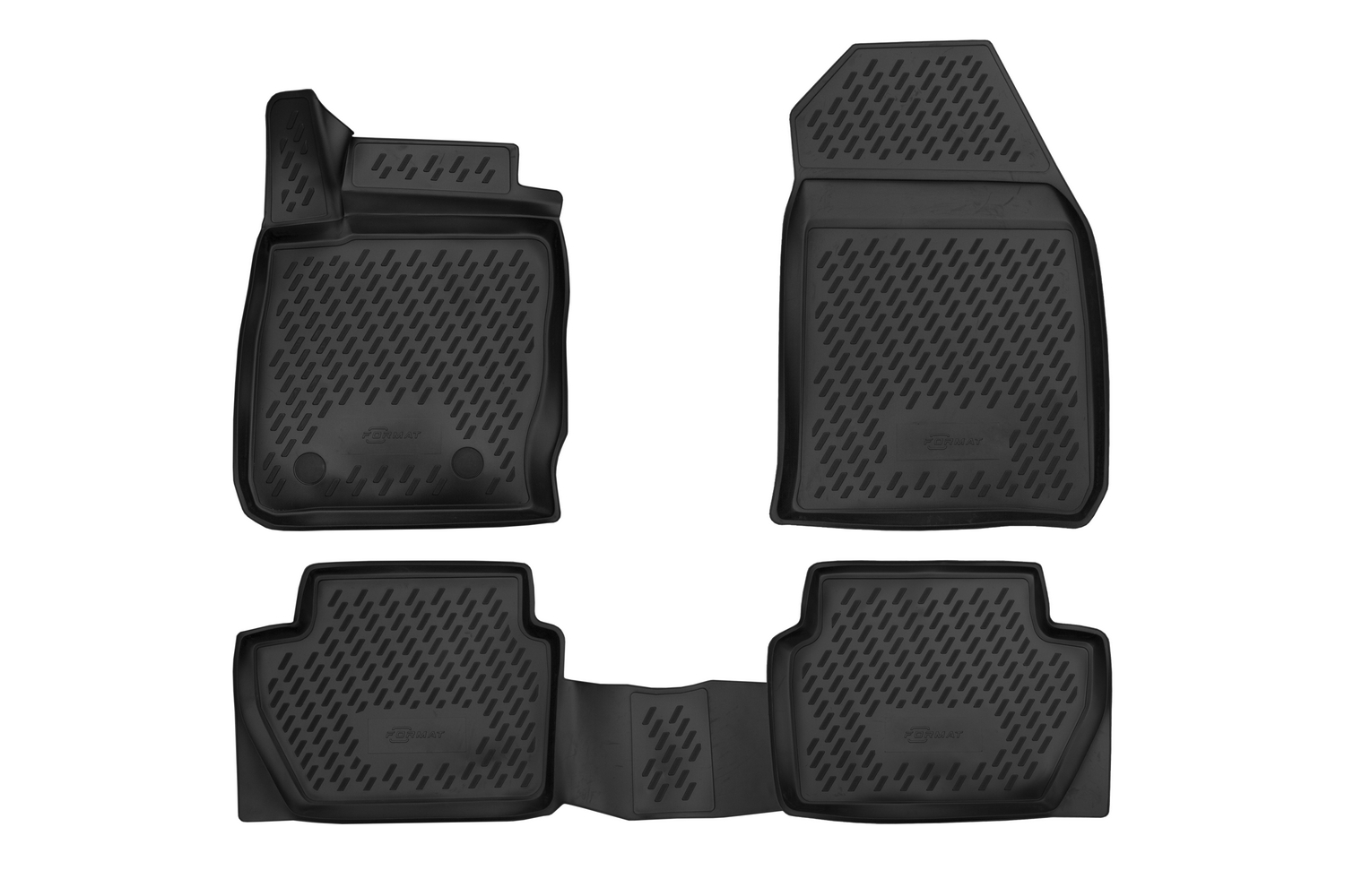 Коврики в салон 3D для FORD Ecosport 2012-2018 (II), 2017-2023 (II рестайлинг) внедорожник FORMAT 4 шт. черный полиуретан / Форд Экоспорт
