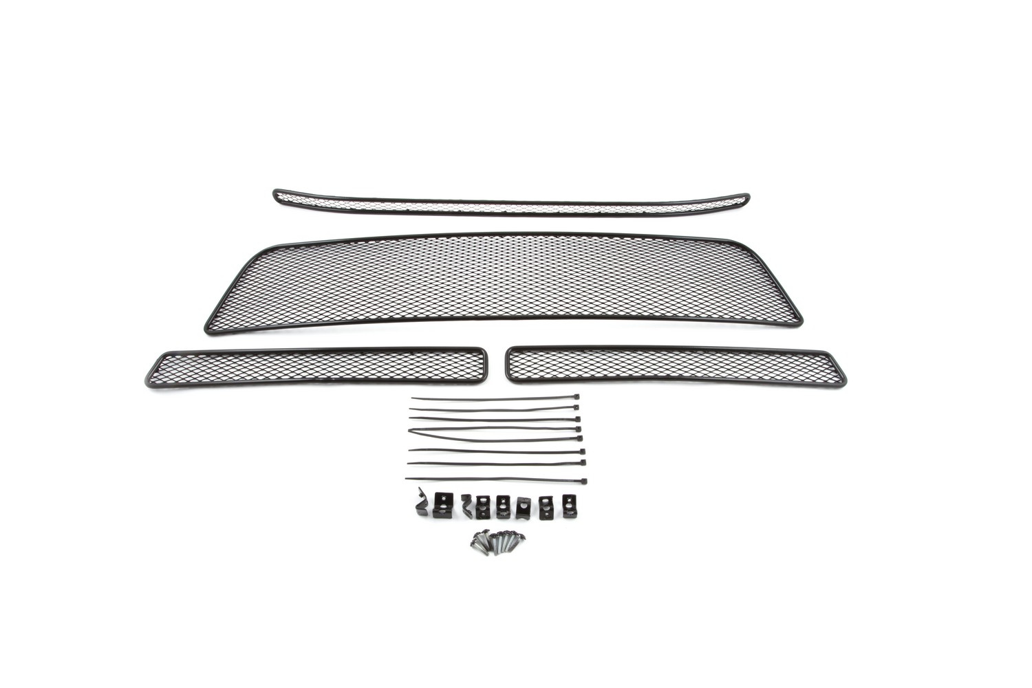 Сетка на бампер внешняя для FORD Explorer 2015-2018, 4 шт., черн., 15 мм, для автомобилей с камерой / Форд Эксплорер